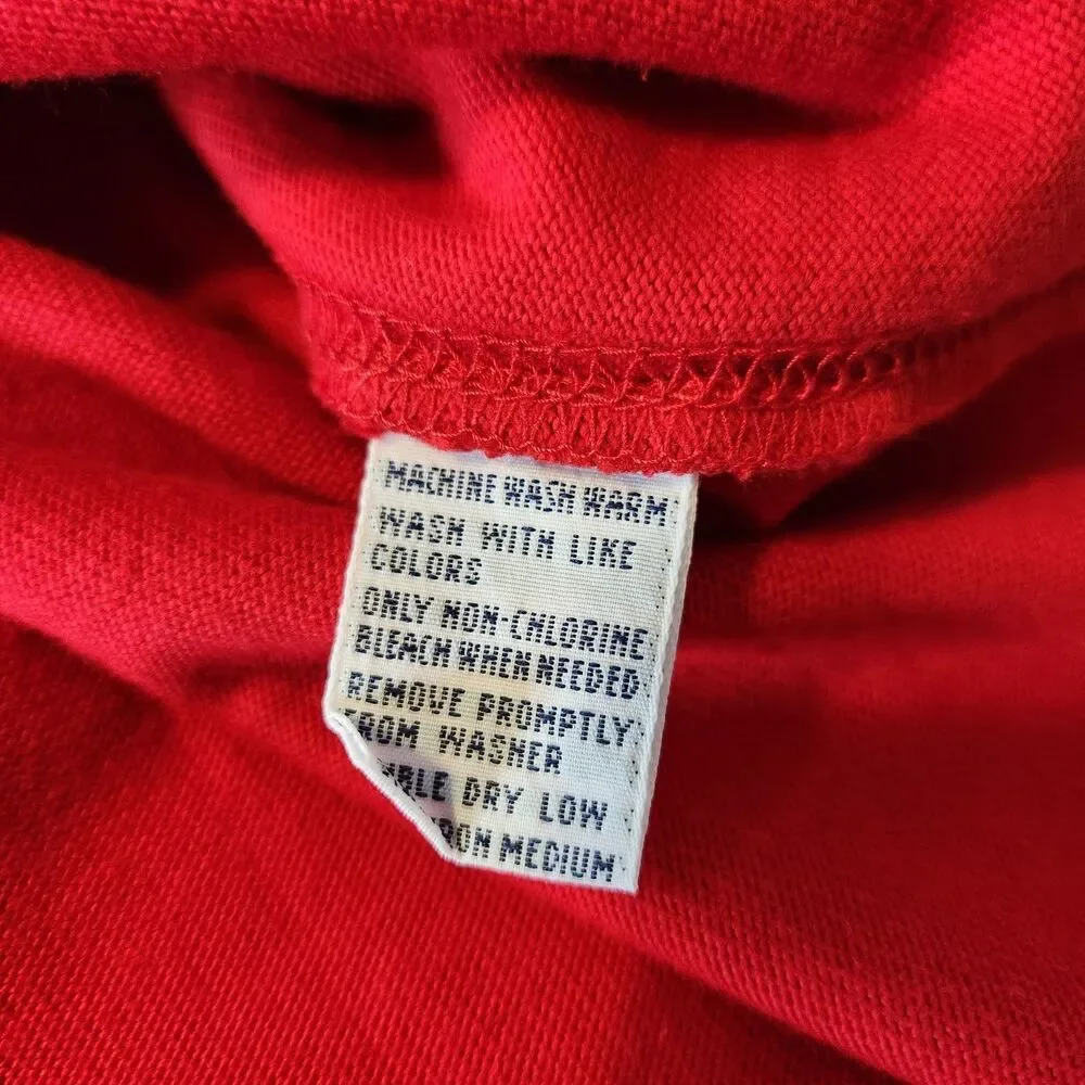 Vintage Polo Ralph Lauren Mens Red Rugby Long Sleeve Shirt Big Pony Size L